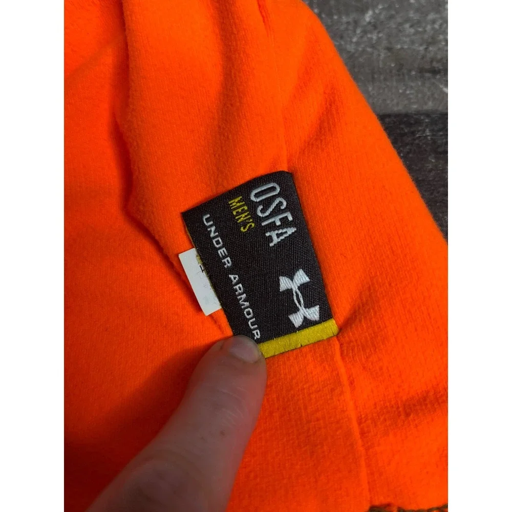 Under Armour Mens Blaze Orange Fleece Beanie Hat Hunting High Vis OSFA Logo